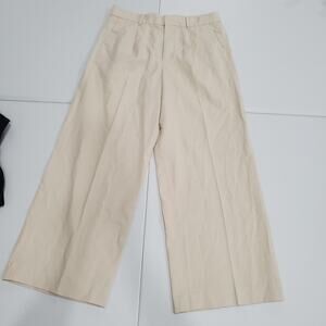 Madewell Slouchy Straight Pants Womens 6 Beige Twill Chino Pockets Lyocell Linen